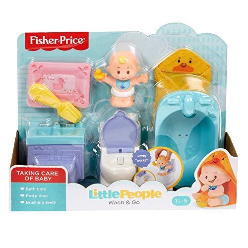 Fisher-Price- Little People Playset del Bagnetto con Bimbo e 6 Accessori Giocattolo per Bambini 18+ Mesi Multicolore GKP66 - 4