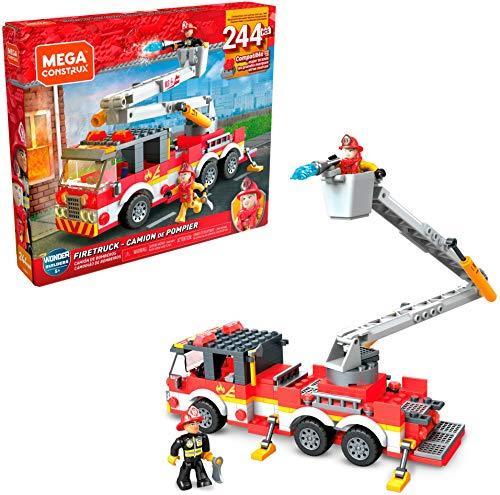 Mega Construx Camion dei Pompieri con 262 Pezzi, 2 Micro Personaggi e Accessori, Costruzioni per Bambini 5+ Anni, GLK54