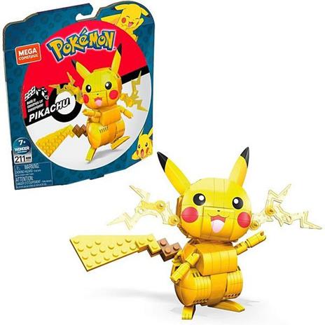 Mega Construx Pokemon Pikachu da Costruire, 10 cm Giocattolo per Bambini 6+Anni, GMD31