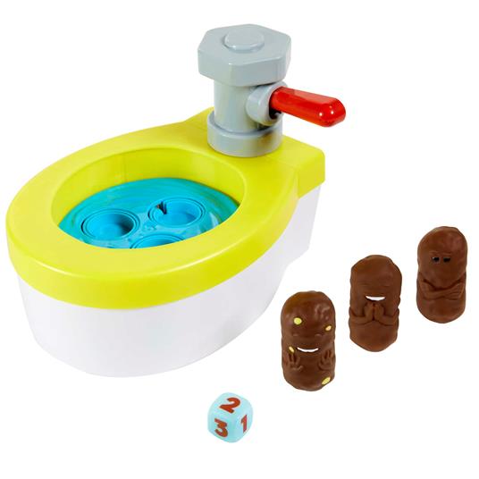 Mattel Games - ?Acchiappa la Cacca Turbo, gioco per bambini con water  giocattolo, 3 pezzi di cacca, 1 dado e istruzioni;