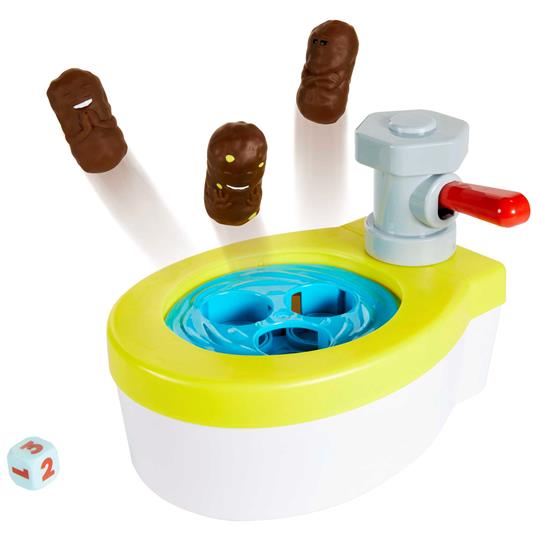 Mattel Games - ?Acchiappa la Cacca Turbo, gioco per bambini con water giocattolo, 3 pezzi di cacca, 1 dado e istruzioni; - 5
