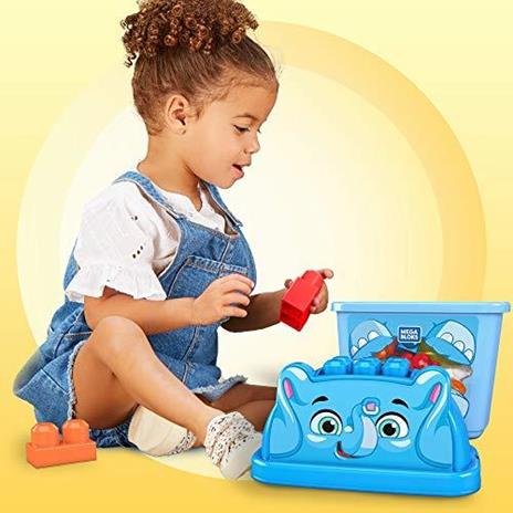 Mega Bloks Secchiello Cucciolo di Elefante con 25 Blocchi da Costruzione Giocattolo per Bambini 1+Anni, GPG21 - 3