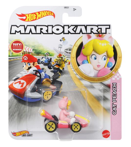 Hot Wheels. Mario Kart Personaggio Principessa Peach, veicolo in scala 1:64, per Bambini 3+ Anni - 3