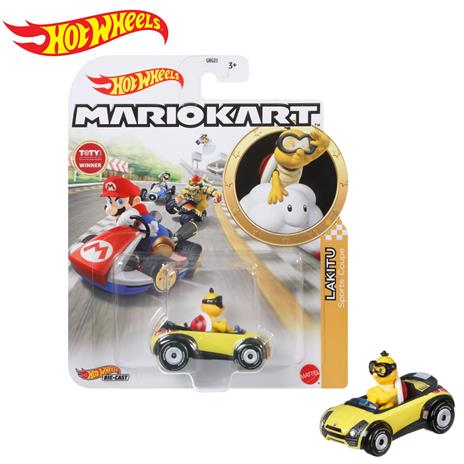 Hot Wheels. Mario Kart Personaggio Lakitu, veicolo in scala 1:64, per Bambini 3+ Anni - 4