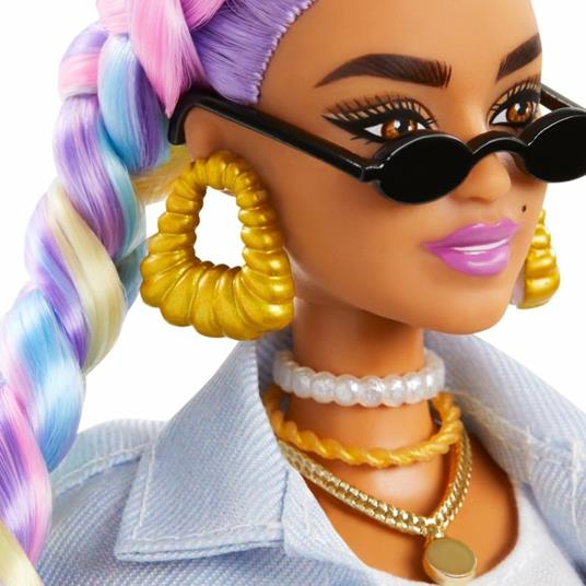 Barbie Extra Bambola Afroamericana Con Cucciolo – Vestiti Alla Moda, 10 Accessori, Capelli Trecce, Giocattolo Per Bambini 3+ Anni