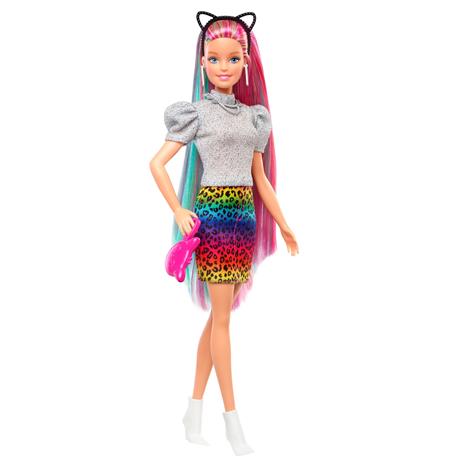 Barbie - Capelli Multicolor, bambola bionda con capelli con funzione cambia colore, include 16 accessori alla moda - 2