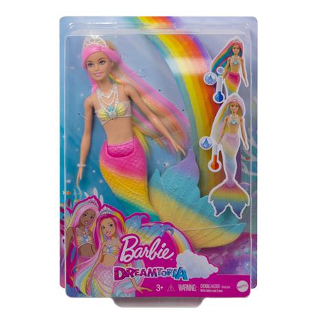 Barbie Bambola Sirena Cambia Colore con Capelli Arcobaleno,Giocattolo per Bambini 3+Anni - 5