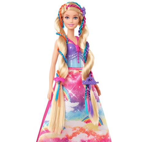 Barbie Dreamtopia Principessa Chioma da Favola, bambola con extension arcobaleno e accessori. Mattel (GTG00) - 6