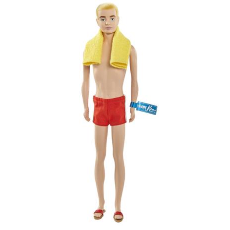 Barbie -Bambola Ken 60° Anniversario, Con Costume Da Bagno E Accessori, Da Collezione, Giocattolo Per Bambini 6+ Anni