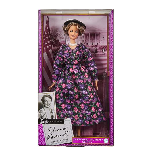 Barbie Bambola Ispirata a Eleanor Roosevelt, da Collezione con piedistallo  e Certificato di Autenticità. Mattel (GTJ79)