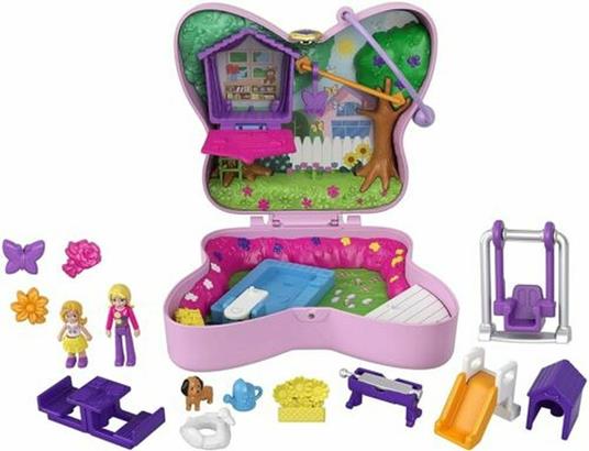 Polly Pocket Mega Mall. Playset Centro Commericale con Due Bambole. Ascensore e Accessori