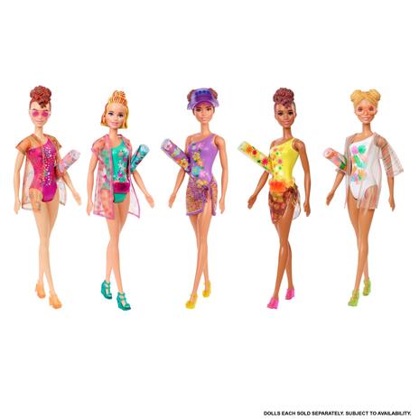 Barbie Color Reveal Serie Beach, bambola cambia colore con 7 sorprese incluse, 3+ Anni. Mattel (GTR95) - 4