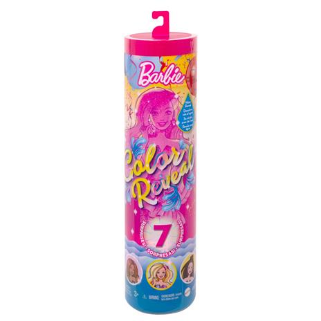 Barbie Color Reveal Serie Party, bambola cambia colore con 7 sorprese incluse, 3+ Anni. Mattel (GTR96)