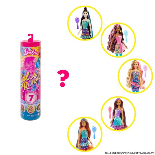 Barbie Color Reveal Serie Party, bambola cambia colore con 7 sorprese incluse, 3+ Anni. Mattel (GTR96) - 3