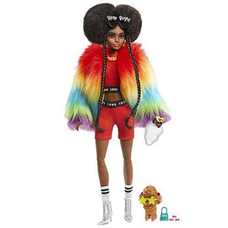 Barbie Extra Bambola Afroamericana con capelli cotonati, 10 Accessori alla Moda, Giocattolo per Bambini 3+ Anni - 3