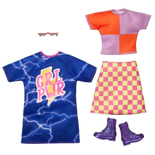 Barbie Abiti: 2 Outfit E 2 Accessori Per Bambola Barbie - 5