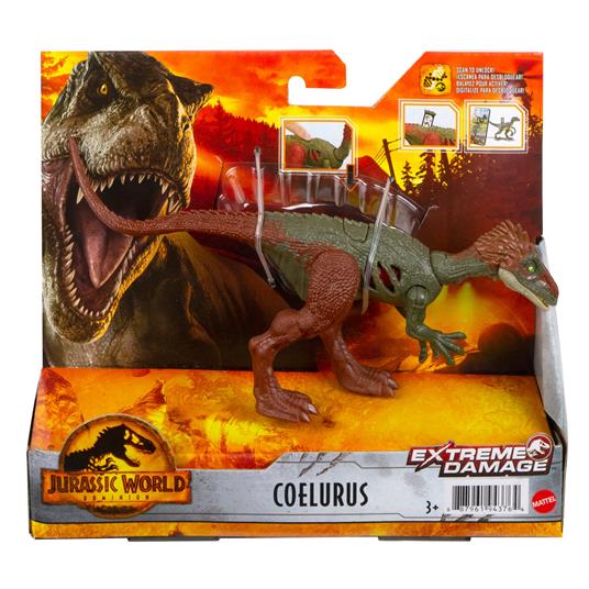 Jurassic World Dominion - Dinosauro danno estremo "Coelurus" - Dinosauro giocattolo articolato da 18 cm - 6