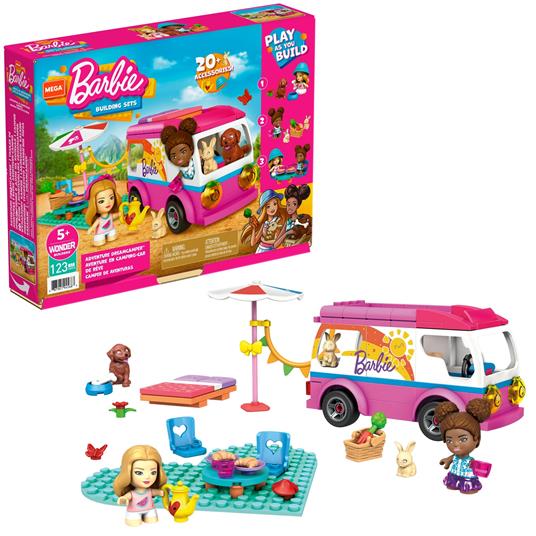 Mega Construx - Barbie Camper dei Sogni, Giocattolo da Costruzione con oltre 120 pezzi, per Bambini 5+ Anni