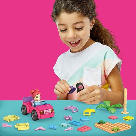 Mega Construx- Playset Avventura sulla Spiaggia con Micro Bambole Barbie con Auto Rosa e Cuccioli di Tartaruga - 4