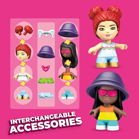 Mega Construx- Playset Avventura sulla Spiaggia con Micro Bambole Barbie con Auto Rosa e Cuccioli di Tartaruga - 6