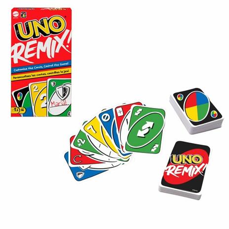 UNO Versione REMIX, Personalizza le Carte e Vinci, Gioco di Carte per la Famiglia7+Anni - 7