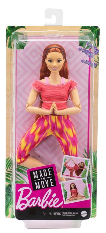 Barbie Bambola Snodata Curvy, con 22 Articolazioni Flessibili e Capelli Lunghi Rossi, Giocattolo per Bambini 3+Anni,GXF07 - 6