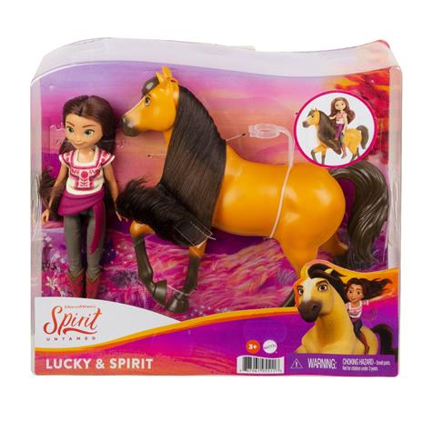 Spirit Cavallo con lunga criniera e Bambola Lucky con 7 articolazioni mobili, Giocattolo per Bambini 3+ anni. Mattel (GXF21) - 8