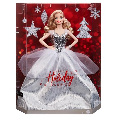 Barbie Magia delle Feste 2021, Bambola da collezione in abito argento. Mattel (GXL18) - 3