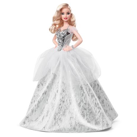 Barbie Magia delle Feste 2021, Bambola da collezione in abito argento. Mattel (GXL18) - 4
