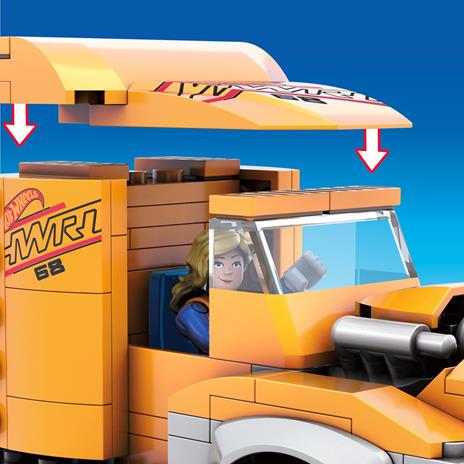 Mega Construx Hot Wheels Camion Trasportatore, set di costruzioni con 355 mattoncini. Mattel (GYG66) - 6