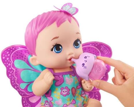 My Garden Baby - Baby Pink Butterfly Beve e Piscia 30 cm, pannolino riutilizzabile, vestito, ali rimovibili - 3