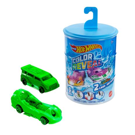 Hot Wheels Color Reveal Confezione da 2 Veicoli in scala 1:64, Macchinine Cambia Colore, Giocattolo per Bambini 3+Anni