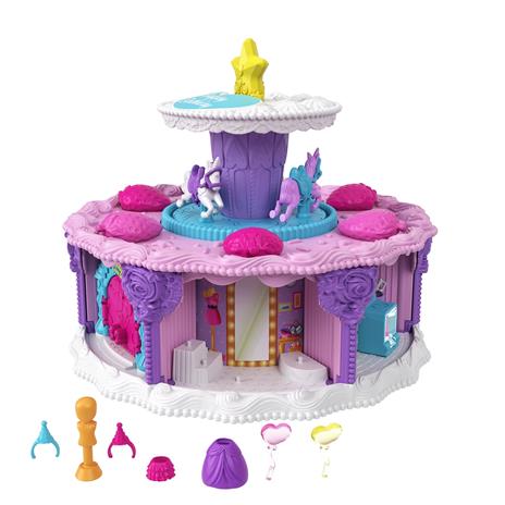 ?Polly Pocket Torta delle Sorprese a forma di torta di compleanno 7 aree di gioco e 25 sorprese incluse. Mattel (GYW06) - 2