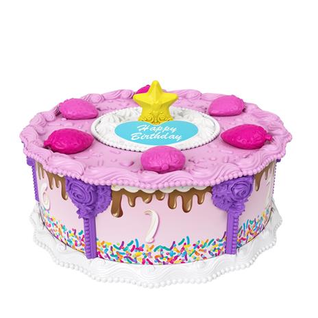 ?Polly Pocket Torta delle Sorprese a forma di torta di compleanno 7 aree di gioco e 25 sorprese incluse. Mattel (GYW06) - 6