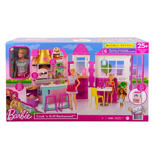 Barbie - Il Ristorante, Playset con bambola ed oltre 30 accessori con 6 aree di gioco, 3+ anni - 6