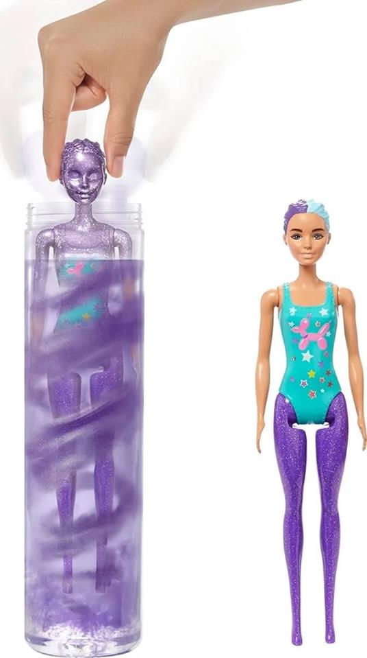 ?Barbie Color Reveal Glitter, Bambole con 25 acconciature e sorprese a tema festa, per bambini 3+ anni. Mattel (HBG38) - 8