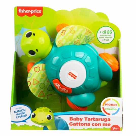 Fisher-Price Tartaruga Gattona con me, giocattolo per imparare a camminare con luci e suoni, 9+mesi