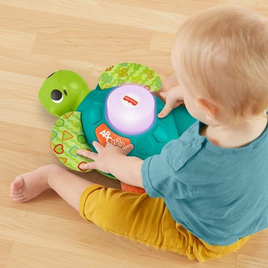 Fisher-Price Tartaruga Gattona con me, giocattolo per imparare a camminare con luci e suoni, 9+mesi - 6