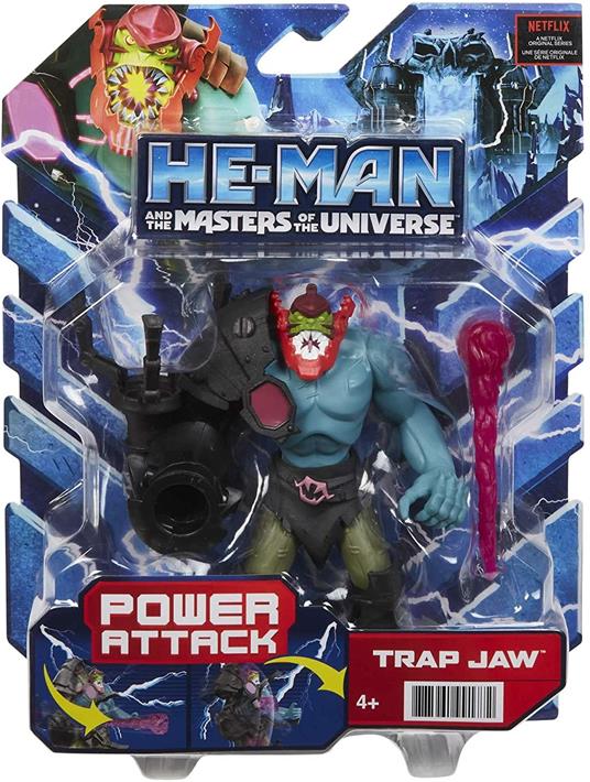 Masters of the Universe - He-Man e The Masters of the Universe, Personaggio Trap Jaw Snodato con Potente Mossa d'Attacco e Accessori, Giocattolo per Bambini 4+ Anni, HBL69 - 6