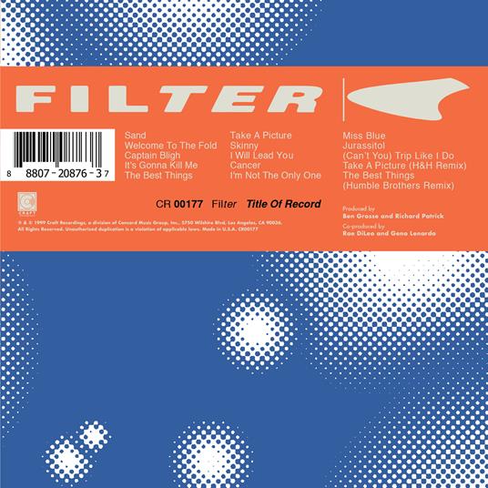 Title of Record - CD Audio di Filter