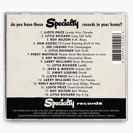 Rip it Up. The Best of Specialty Records - CD Audio - 2