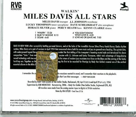 Walkin' - CD Audio di Miles Davis - 2