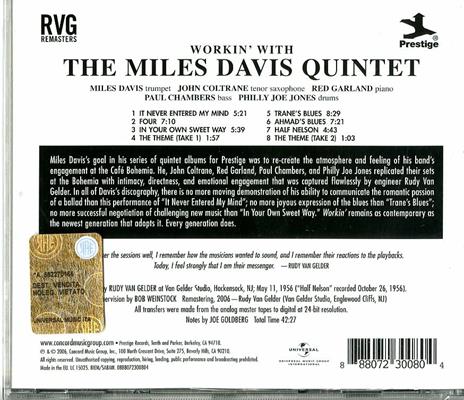 Workin' - CD Audio di Miles Davis - 2