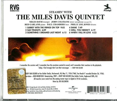 Steamin' (Rudy Van Gelder Remasters) - CD Audio di Miles Davis - 2