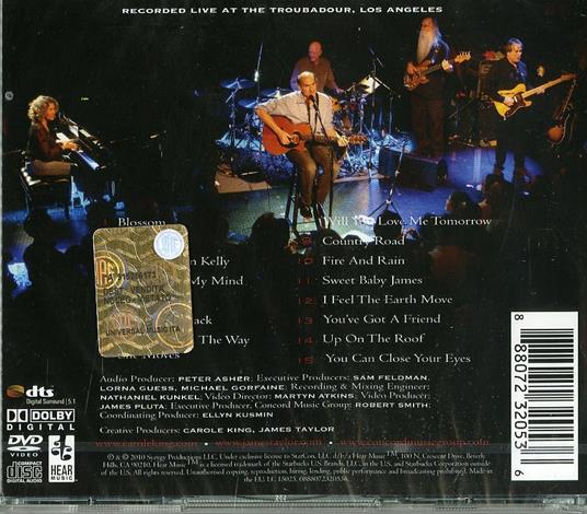 Live at the Troubadour - CD Audio + DVD di Carole King,James Taylor - 2