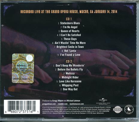 Back to Macon - CD Audio di Gregg Allman - 2