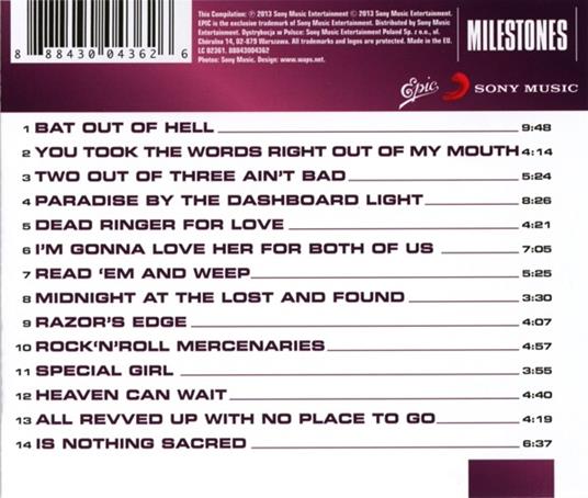 Milestones. Meat Loaf - CD Audio di Meat Loaf - 2