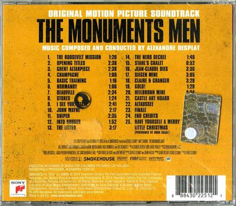 The Monuments Men (Colonna sonora) - CD Audio di Alexandre Desplat - 2