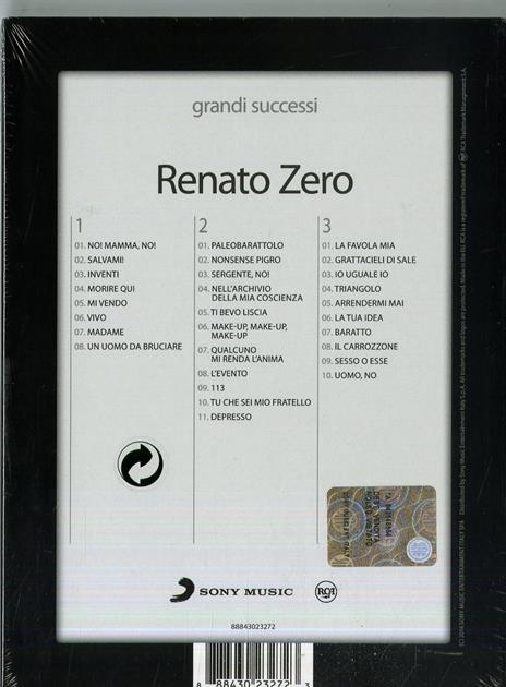 Grandi Successi - CD Audio di Renato Zero - 2