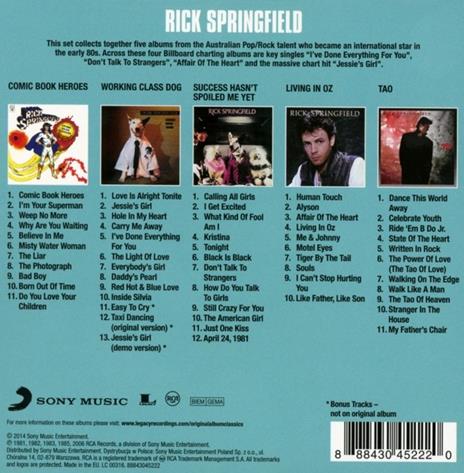 Original Album Classics - CD Audio di Rick Springfield - 2